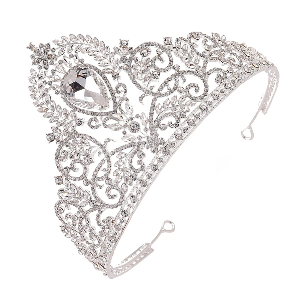 

Baroque Crown Rhinestone Hair Hoop Elegant Lady Vrown Luxurious Bridal Accessories Tiara Headpiece