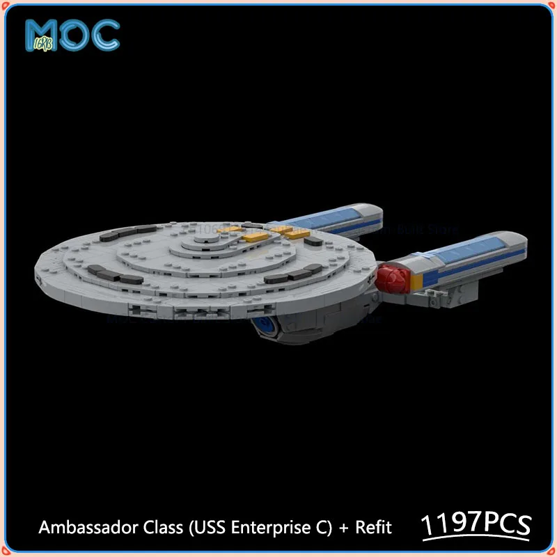 Ambassador Class USS Enterprise C + Refit MOC Building Blocks Assemble Bricks Collection Display Creative Toys Gifts 1197PCS