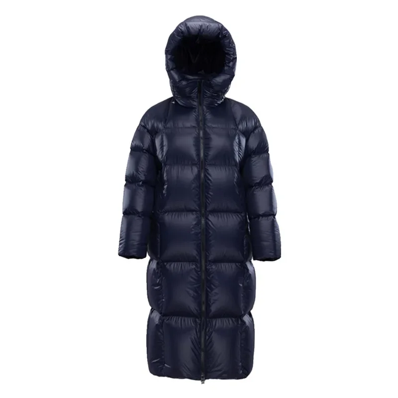 2024 Winter New Women's Down Jacket Windproof and Waterproof Hooded Solid Color White Duck Down Oversized Parkas