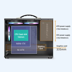 파워 트레인 X100 휴대용 핸드 헬드 케이스 미니 ITX MATX 마더 보드 USB3.0 Type-C 데스크톱 미니 게임 섀시 ATX 전원 공급 장치 8 최고의 판매 미니 ITX 사용 - №7