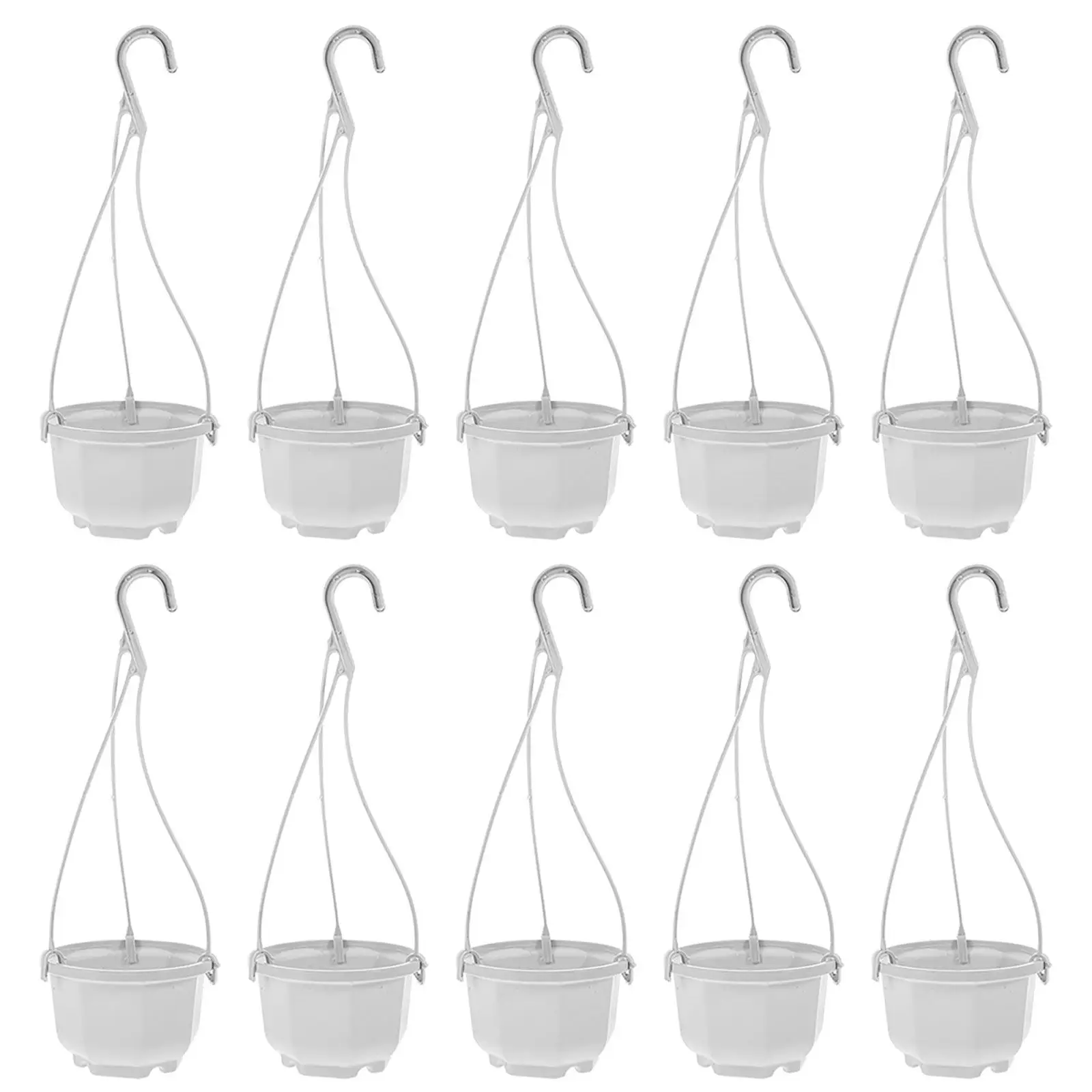 24 Pack Plastic Hanging Planters for Indoor Outdoor Garden Flower Pots Balcony Home Decor Hanging Flower Baskets
