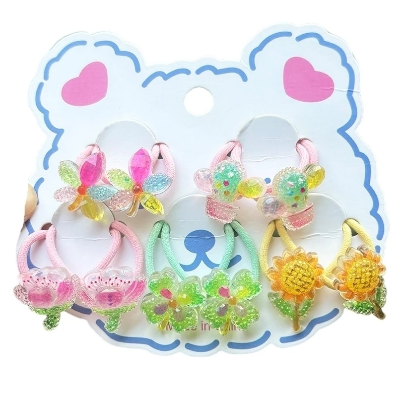 

2PCS New Shining Sunflower Girls Elastic Hair Bands Hair Accessories Children Hair Ties Lovely Baby Headwear