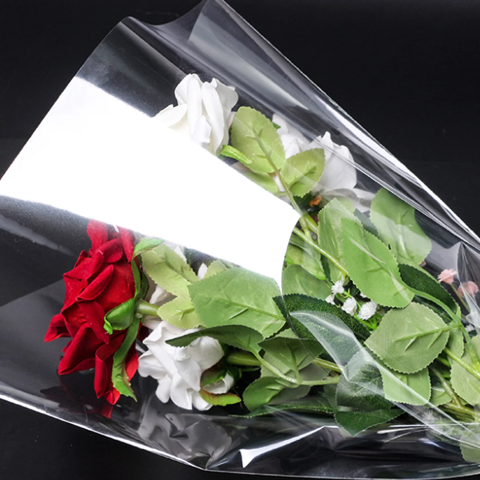 

Flower Wrapping Paper Clear Glass OPP Waterproof Cellophane DIY Gift Bouquet Packaging Papers Reusable Decorative Sheet