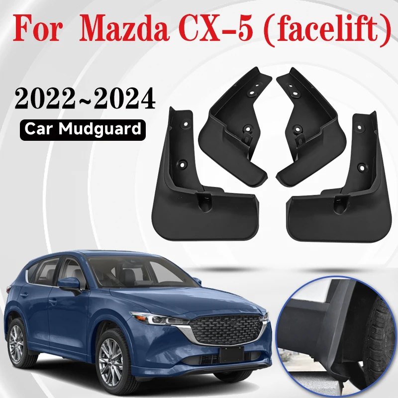 

4PCS Car Mud Flaps For Mazda CX5 CX 5 CX-5 Facelift 2022 2023 2024 Auto Fenders Mudguards Mudflaps Splash Guards Car Accessories
