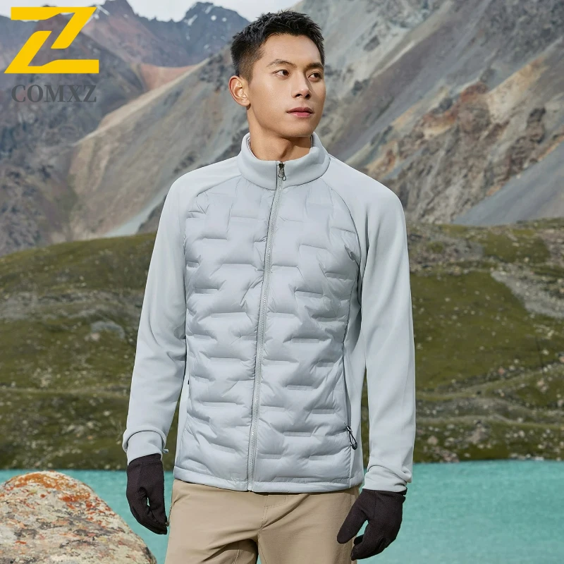 COMXZ Lightweight Down Jacket Men Duck Down Winter Cold Proof Thermal Casual Top  Loose Fit Big Size outdoor Stand Collar Coat