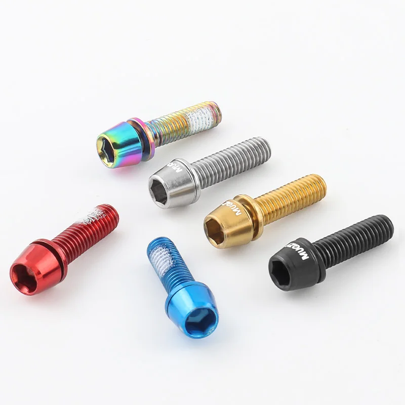 MUQZI 6pcs Bicycle Stem Bolts M5x17mm Bike Handlebar Stem Screw With Washer Cycling Parts Accessories