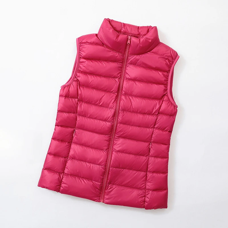 90% White Duck Down Jacket Women Vest Autumn Winter Sleeveless Waistcoat Warm Lightweight Puffer Jacket Female Tops Outwear