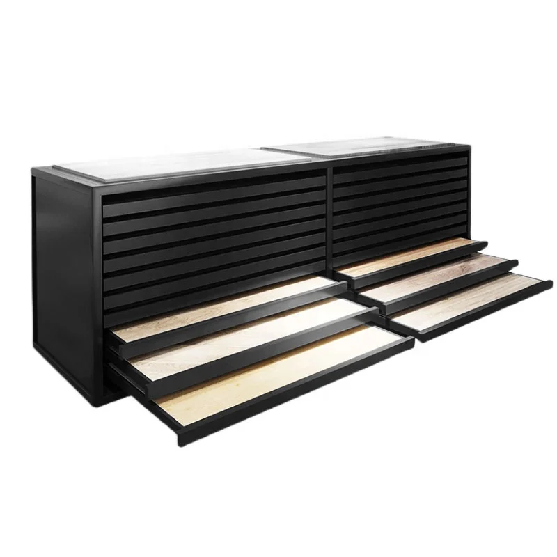 Inexpensive custom rotating floor stands for stone push-pull and luxury showroom cabinets