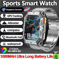 2025 Outdoor Smart Watch 2.13-Inch HD Screen 1000mAh Battery Long Life More Dials Waterproof Compass Sport Mode Smartwatch