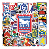 50PCS Soccer Teams Logo Stickers 50 Different Soccer Teams contain Europe and America Five major competitions Cups Wall Sticker