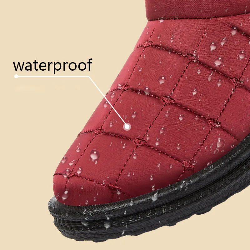 2024 novo inverno botas de algodão quente mulheres à prova dwaterproof água engrossar botas de neve de pelúcia mulher ao ar livre antiderrapante sapatos acolchoados de algodão quente