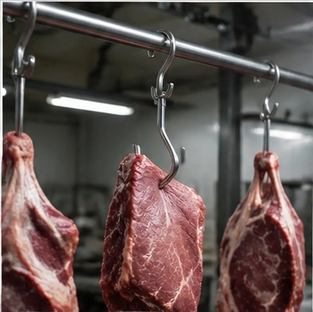 Premium Stainless Steel Meat Hooks T Shape Heavy Duty Butcher Tool for Meat Hanging Processing Drying Smoking Slaughtering