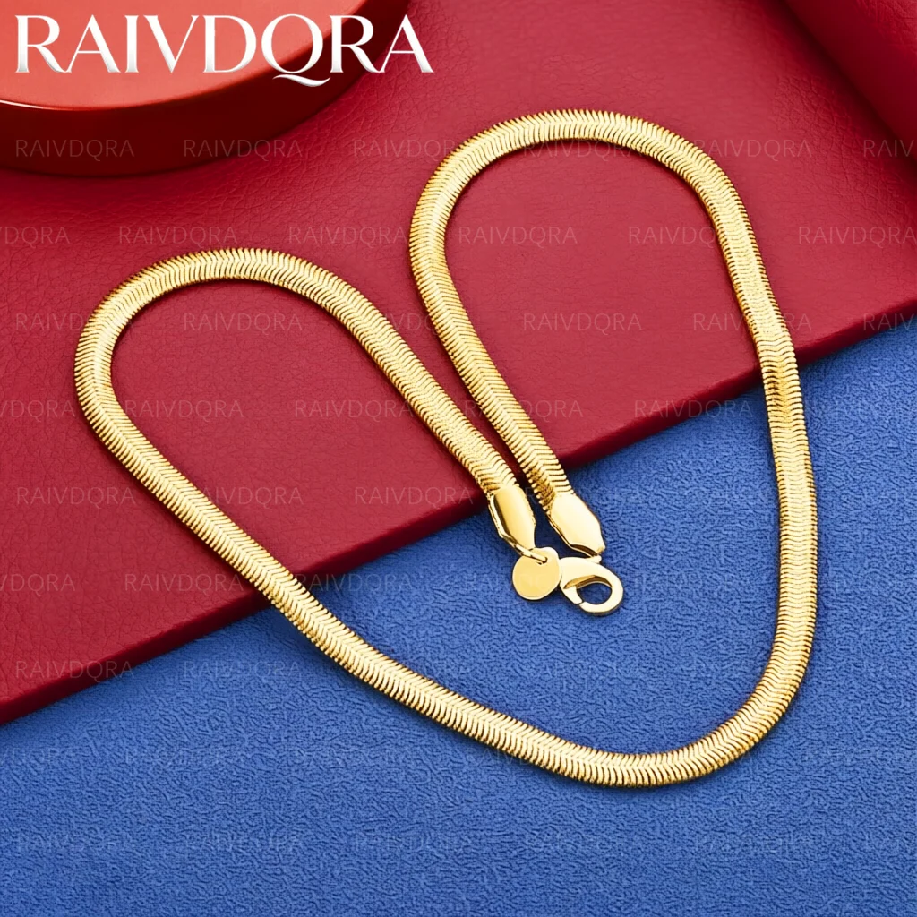 18K Gold Plated 40-65cm Snake Chain Necklace For Women and Men Fashion Jewelry Basic Classic Grace Party Accessories