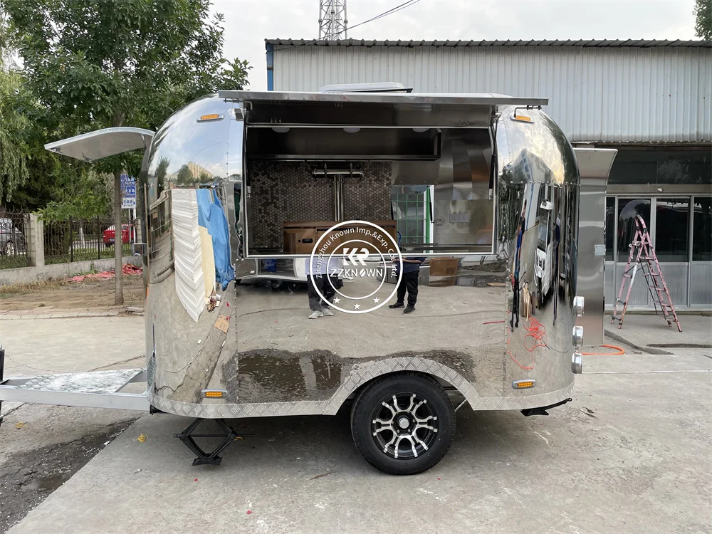 Customized Size Food Truck  Trailer Airstream Ice Cream Street Mobile Coffee Food Cart Mobile Kitchen Kiosk For Sale