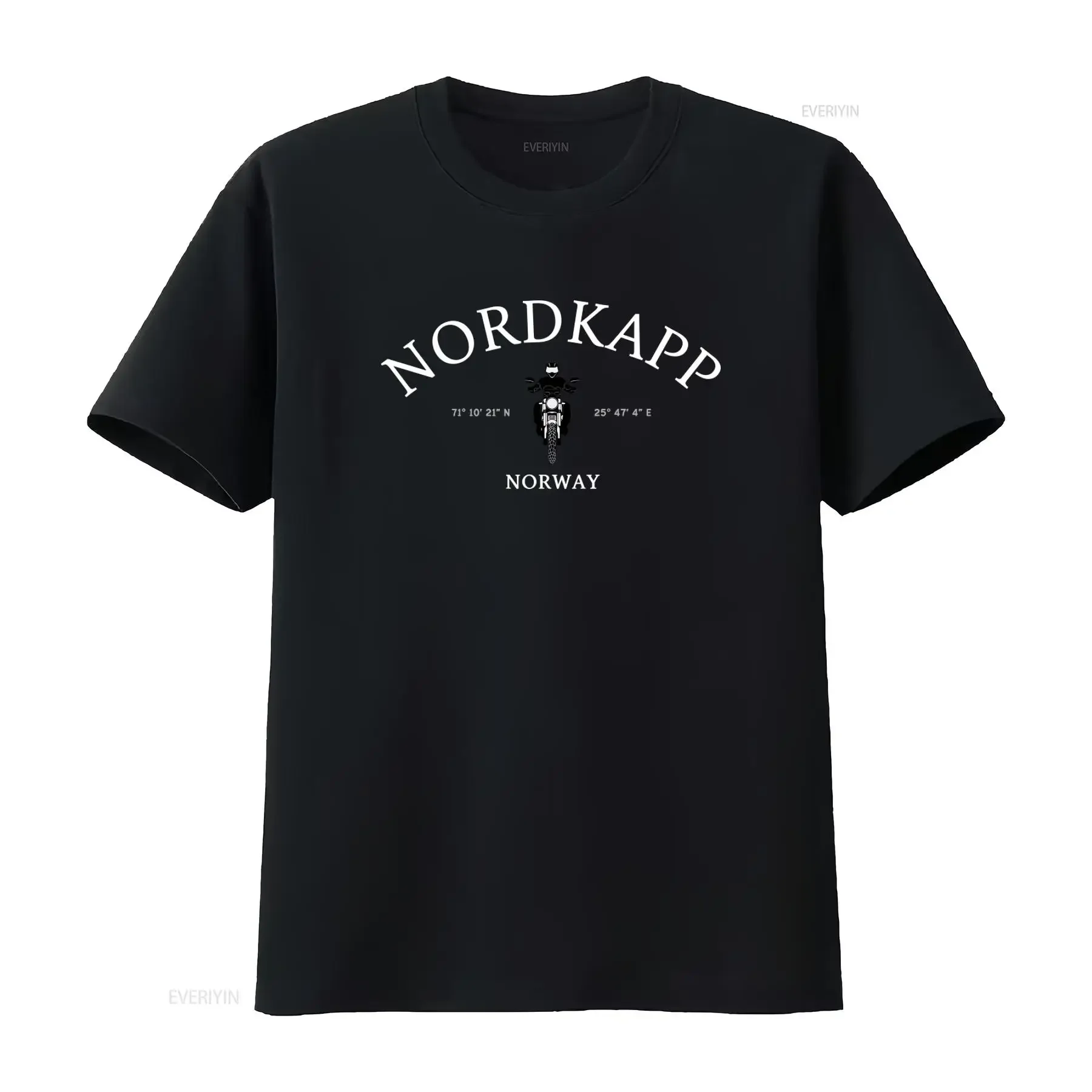 Nordkapp Norwegen Nordkappe Nordic Biker Motiv Weiches, bequemes T-Shirt im Vintage-Stil, gewaschenes Oberteil für den Alltag, modisch, vielseitig