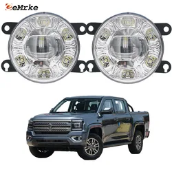 Led Fog Lights Assembly for Jmc Grand Avenue 2023 Car PTF Headlights with Clear Lens White DRL Front Daytime Running Lamp