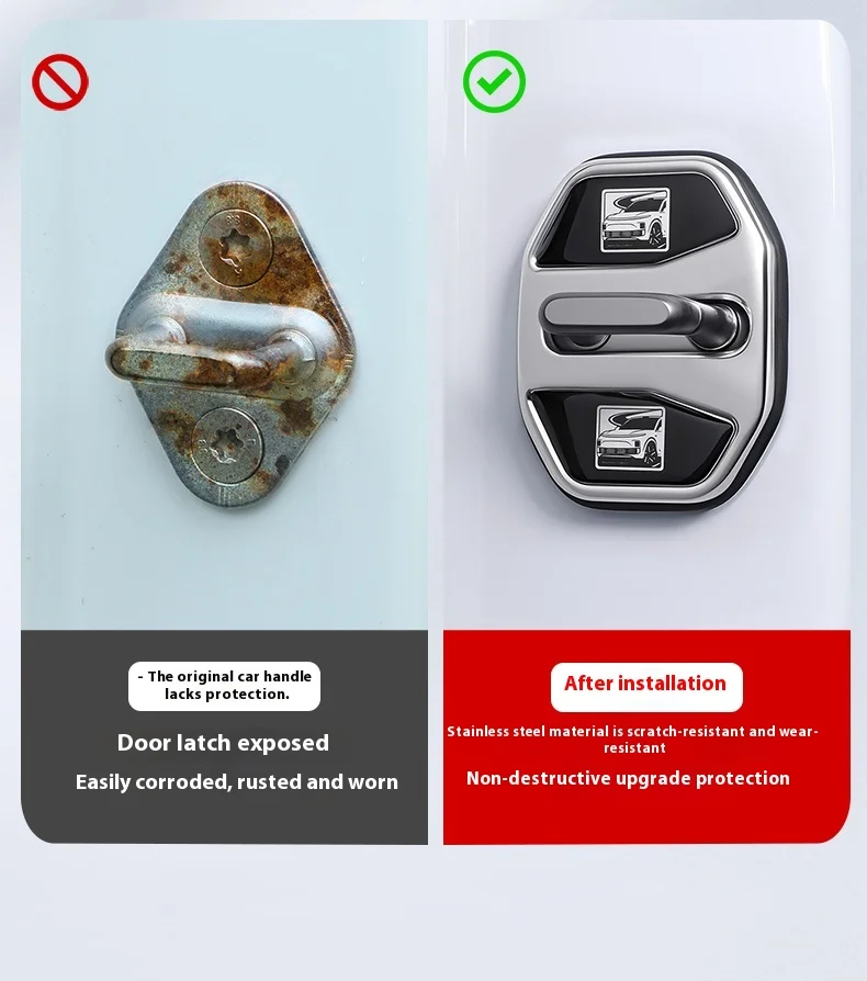 LIXIANG L6L7L8L9 door lock cover modified door lock stainless steel anti-rust protective cover interior special products