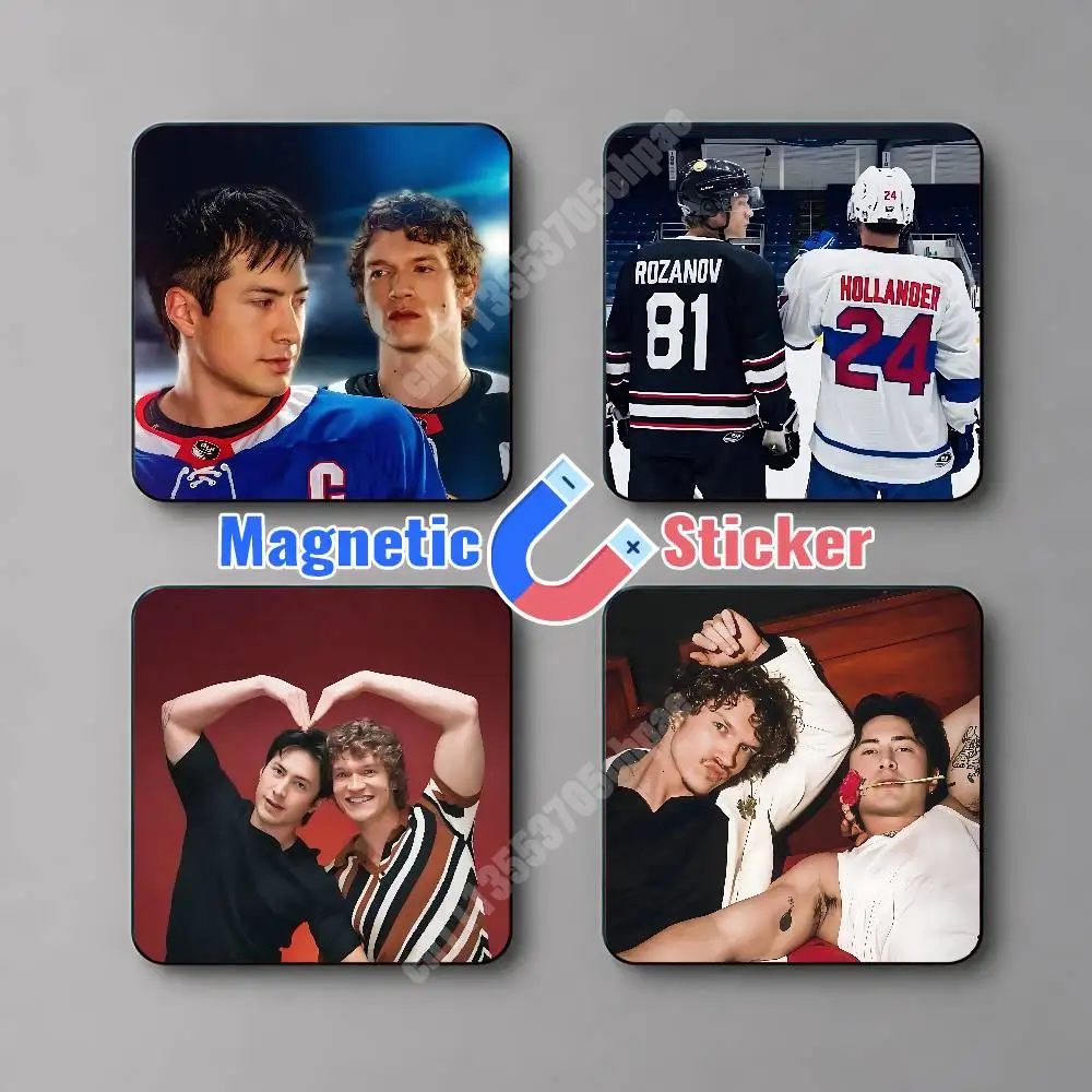 H-Heated R-Rivalry Ice Hockey Magnetic Sticker Reflective Fridge Decal for Metal Surfaces Magnet Sign