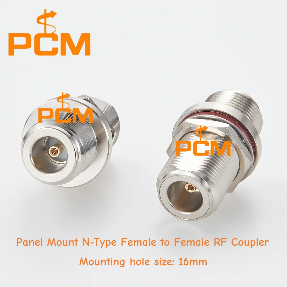 Panel Mount N-Type Female to Female RF Bulkhead Coupler Adapter 50Ω Coax Connector for Antenna Base Station Installation
