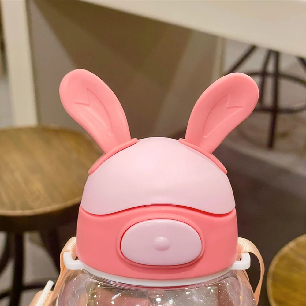 Suction Tube Cup Cute Cartoon Kindergarten Scale Small Water Cup Primary School Students School Special Plastic Water Bottle