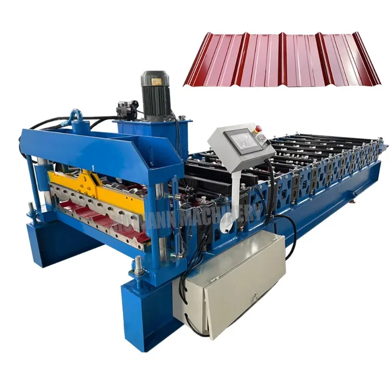 Hot saleFactory Supply IBR Trapezoidal Iron Roof Sheet Making Machine Zinc Roofing Tile Making Machine Roof Roll Forming