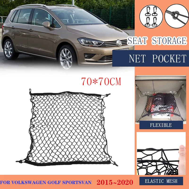 For Volkswagen VW Golf Sportsvan 2015 2016 2017 2018 2019 2020 Car Rear Elastic Net Cargo Organiser Nylon Net Auto Accessories