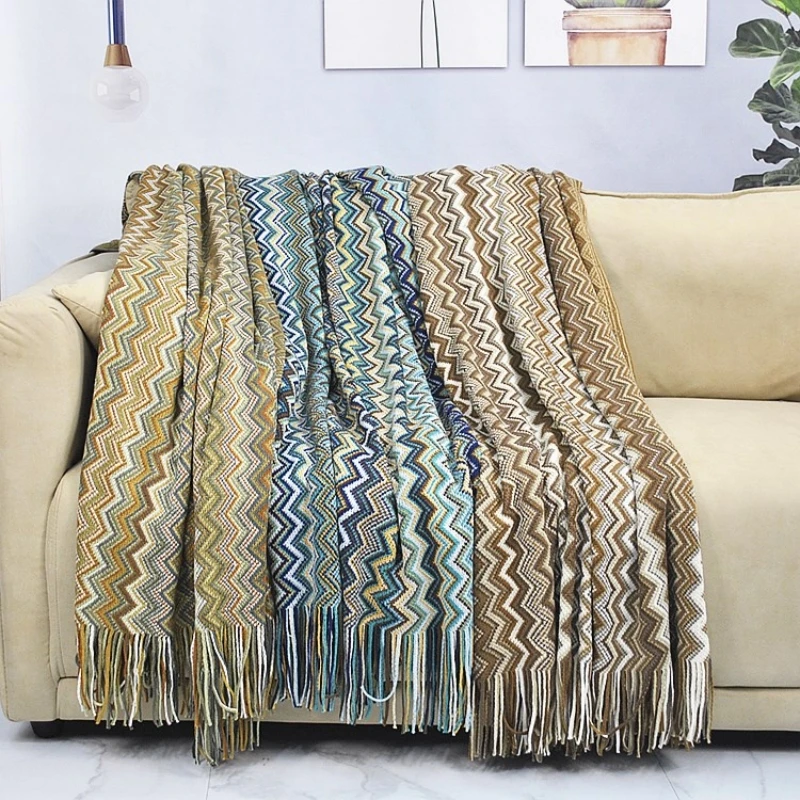 Bohemian Ethnic Style Blanket Office Nap Blanket Knitted Sofa Decoration Creative Bed End Tapestry for Household Ornament