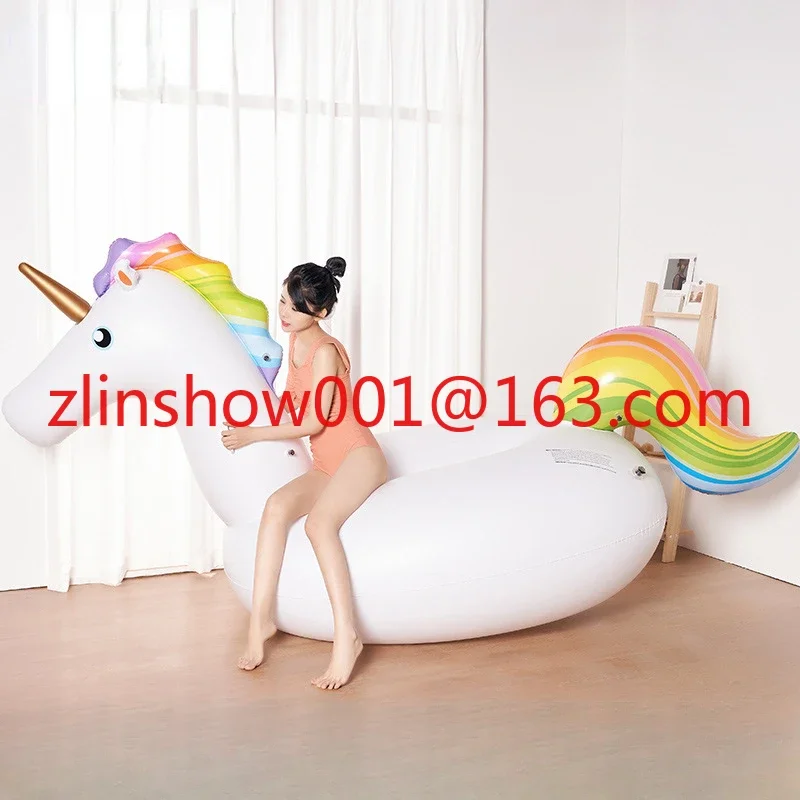 Inflatable unicorn mount Pegasus horse floating row floating bed