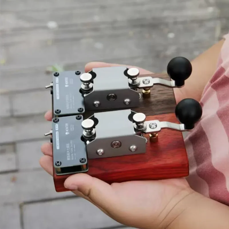 NF Vintage-Style Manual Telegraph Key for Morse Code Training with Sound & Light Feedback Straight Key for Radio Communication