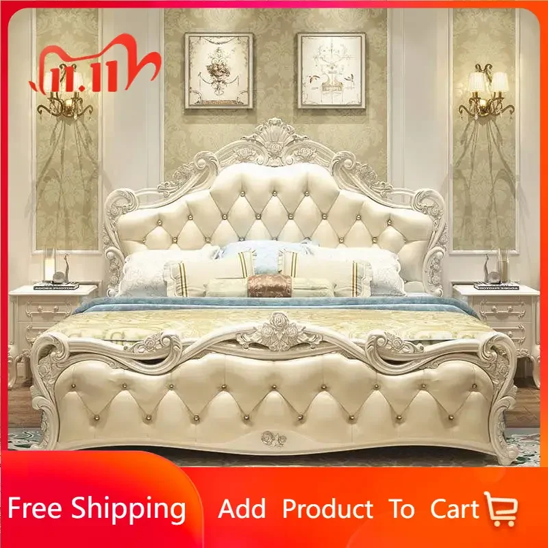 

European King Size Bed Girls Elegant Pretty Villa Princess Bed Loft Comferter Letto Matrimoniale Bedroom Furniture Luxury