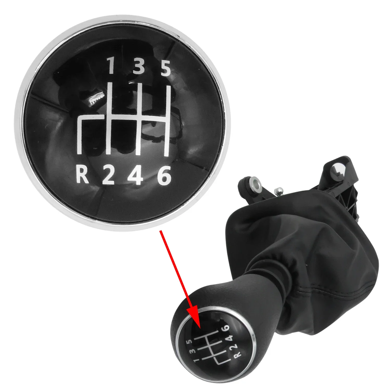 

6 Speed Gear Shift Knob Shiny Cap Emblem Gear Lever Badge For Volkswagen VW Crafter 2.0 11-15 For Mercedes Benz Sprinter W906