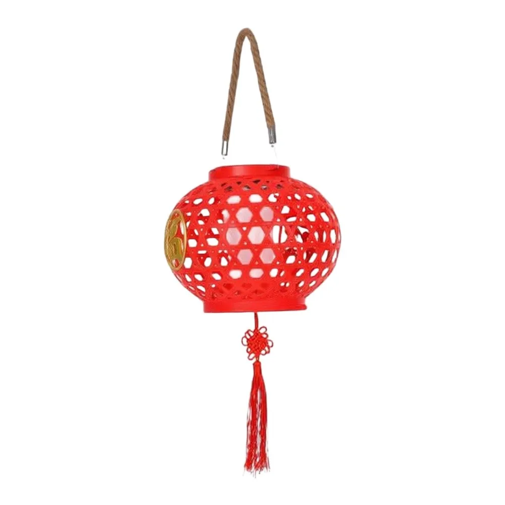 Woven Pumpkin Lantern with Solar USB Charging and Warm for White 3000K Light for Ambient Lighting on Porch or Pergola