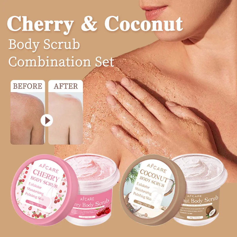 

Cherry Coconut Body Cleansing Scrub Combination Set Exfoliator Body Polishing Whitening Nourishing Smooth Skin Pore Cleansing