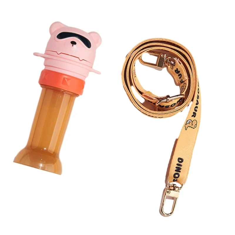 Portable and Bear Baby Water Bottle Caps Cover with Straw for Self Drinking Dropship