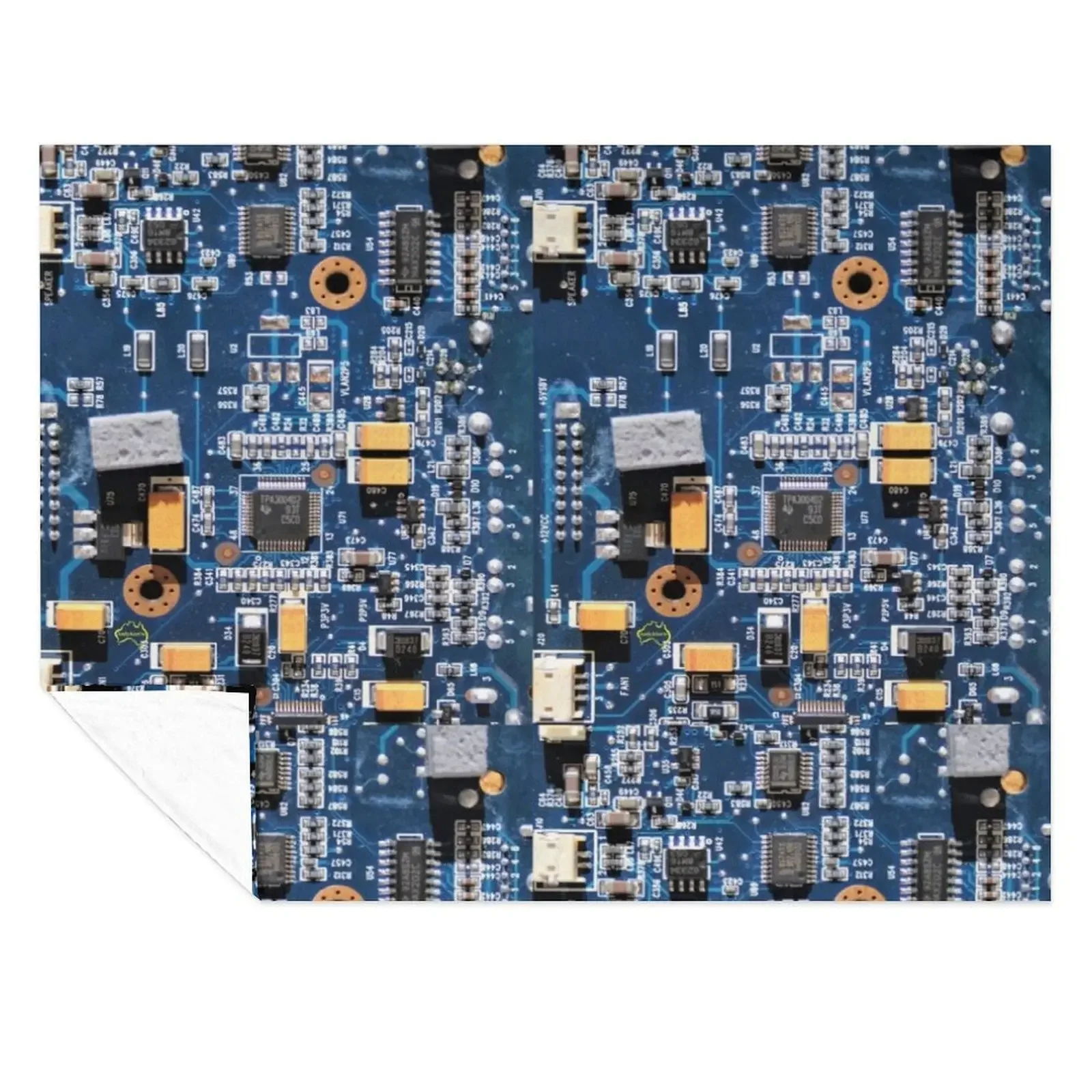 

Blue Circuit Board Throw Blanket Shaggy Custom Summer funny gift Blankets
