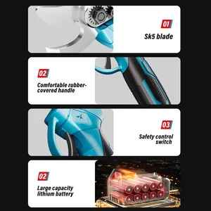 Professional, wireless, battery -powered, tree -oriented power scissors, garden electric scissors 8 Main Pruning Electric Sales - №2