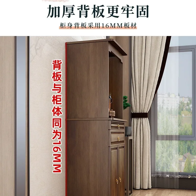 God of Wealth Cabinet Buddhist Scene New Chinese Standing  Guanyin Buddha Statue Shrine Shrine Standing C