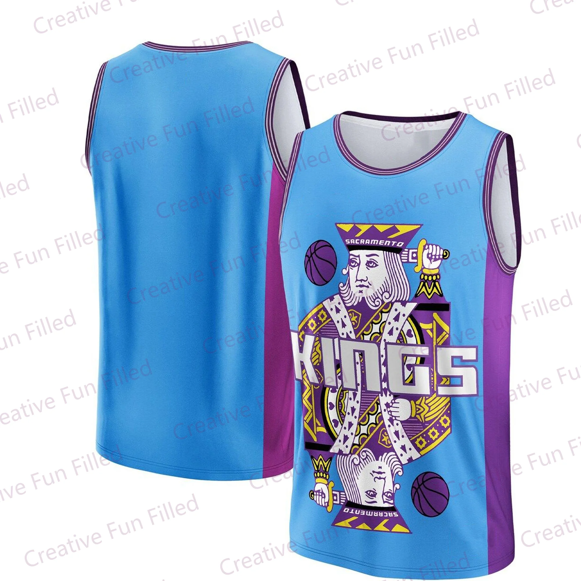 2024 New Arriavl KINGS Playing CARDS Basketball Edition Vest Fans Kit Special Cyberpunk Jersey Basketball Tank Top For Adult/Kid