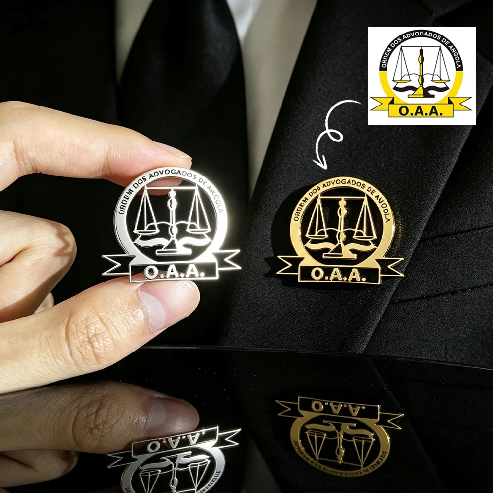 Personalized Custom Law Firm Logo Brooch Supports Customization of any Pattern Badges Stainless Steel Wholesale Custom Jewelry