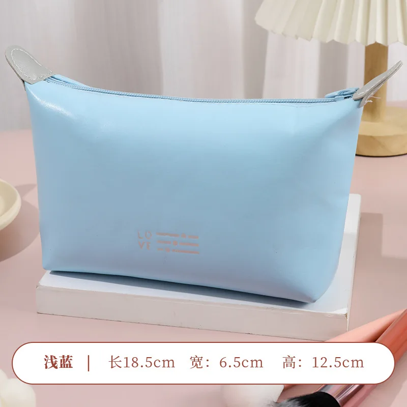 جديد زلابية حقيبة مستحضرات التجميل بسيطة موضة السفر حقيبة التخزين الصلبة سعة كبيرة المحمولة حقيبة المرحاض مقاوم للماء حقيبة مستحضرات التجميل بولي PU