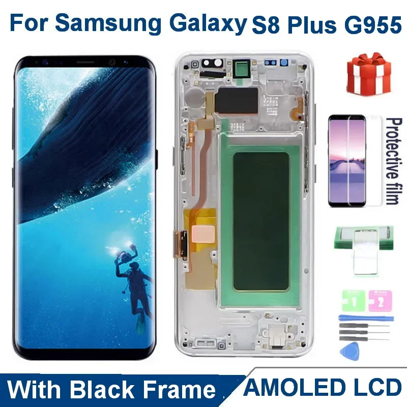 For Samsung Galaxy S8 Plus AMOLED LCD Display G955 G955F SM-G955F/DS G955U S8+ Lcd Touch Screen Digitize Assembly With Dots