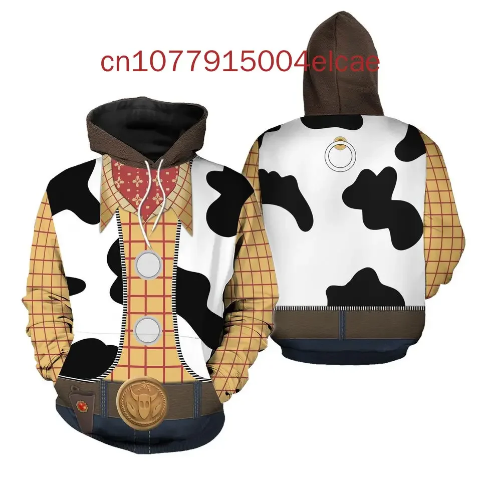 Disney Toy Story Woody Hoodie Casual Street Y2K Jacket Men's and Women's Long Sleeved Pullover Hoodie