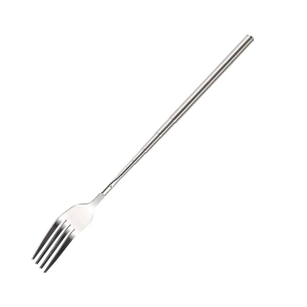 

Telescopic Barbecue Fork Camping Spoon Backpacking Utensils Extendable Forks Extending Dinner Outdoor Tableware