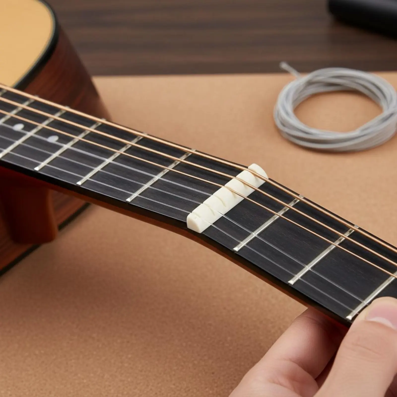Guitar Nut and Saddle Set Easy to Install Musical Instrument Part for Luthiers