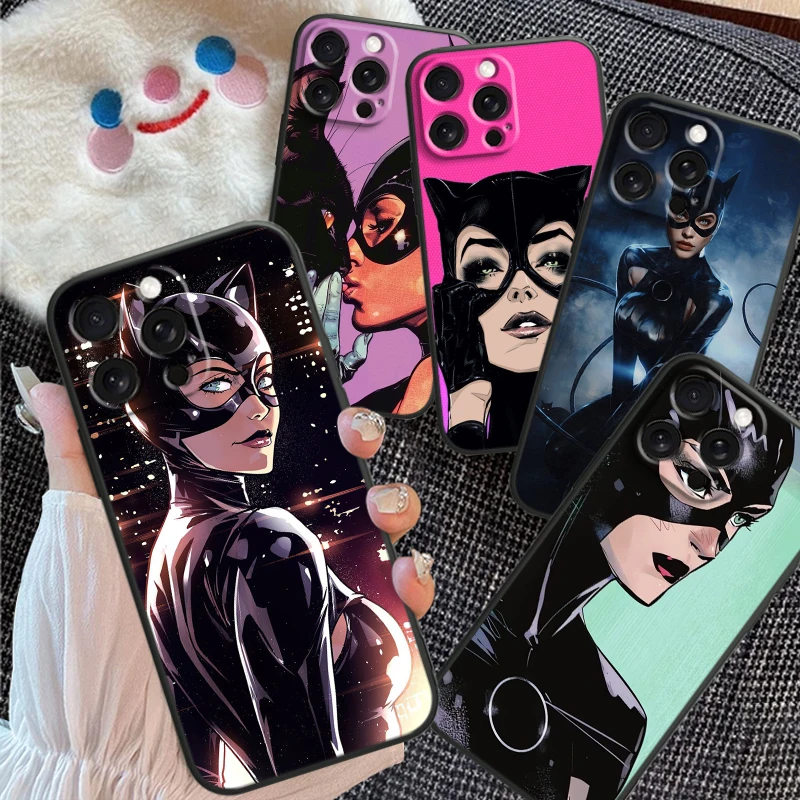 S-Selinas Kyle C-Catwomans Sexy For iPhone 15 14 13 12 11 XS XR X 8 7 SE Pro Max Plus Mini Black Funda Phone Case