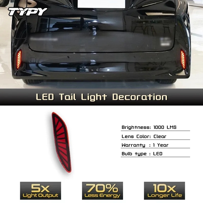 

TYPY Car Rear Bumper Light Assembly For Toyota Alphard 40 Series 2023 2024 High Brightness LED Brake Tail Lamp Turn Signal Lamp