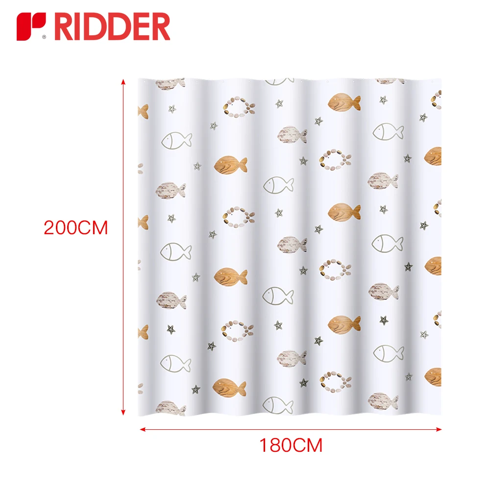 RIDDER 200x180cm Waterproof Shower Curtain Polyester,Submarine World Bathroom Screens Rust Proof Bathroom Accessories