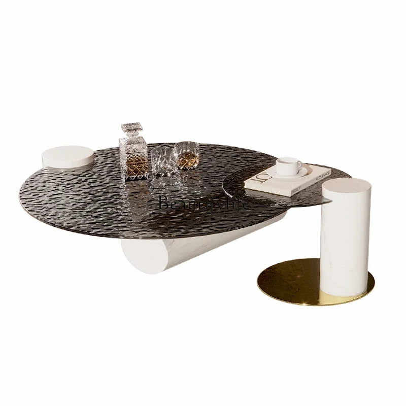 

lItalian minimalist light luxury round marble coffee table size round coffee table combination