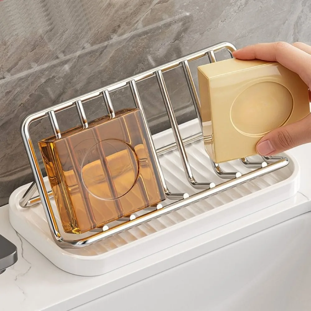 

Дренажная мыльница из нержавеющей стали с наклонным дизайном для ванной комнаты и кухни, креативный высококачественный держатель для мыла на столешницу