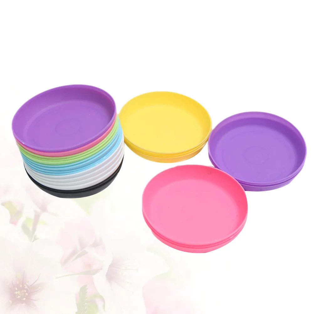 

20pcs Succulent Plant Pot Saucer Round Plastic Tray Flowerpot Water Plate for Garden Balcony (Random Color)